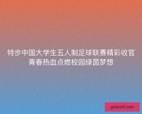 特步中国大学生五人制足球联赛精彩收官青春热血点燃校园绿茵梦想