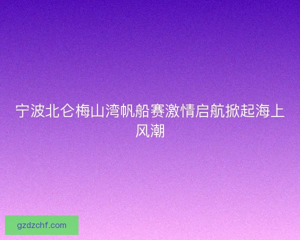 宁波北仑梅山湾帆船赛激情启航掀起海上风潮